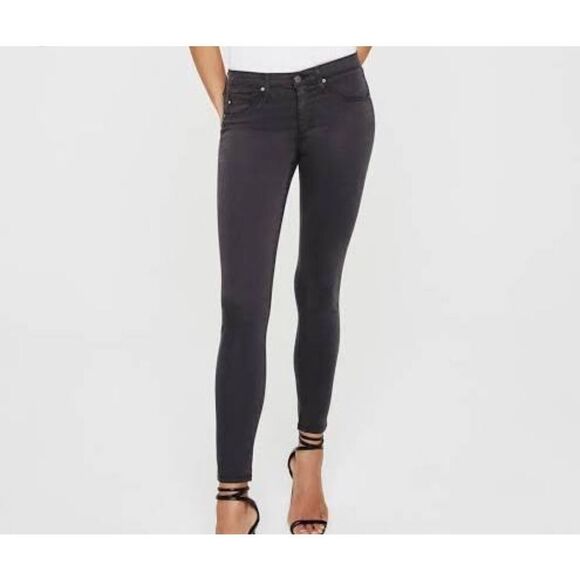 AG Adriano Goldschmied the legging ankle super skinny ankle black jeans sz 26R - Picture 1 of 5